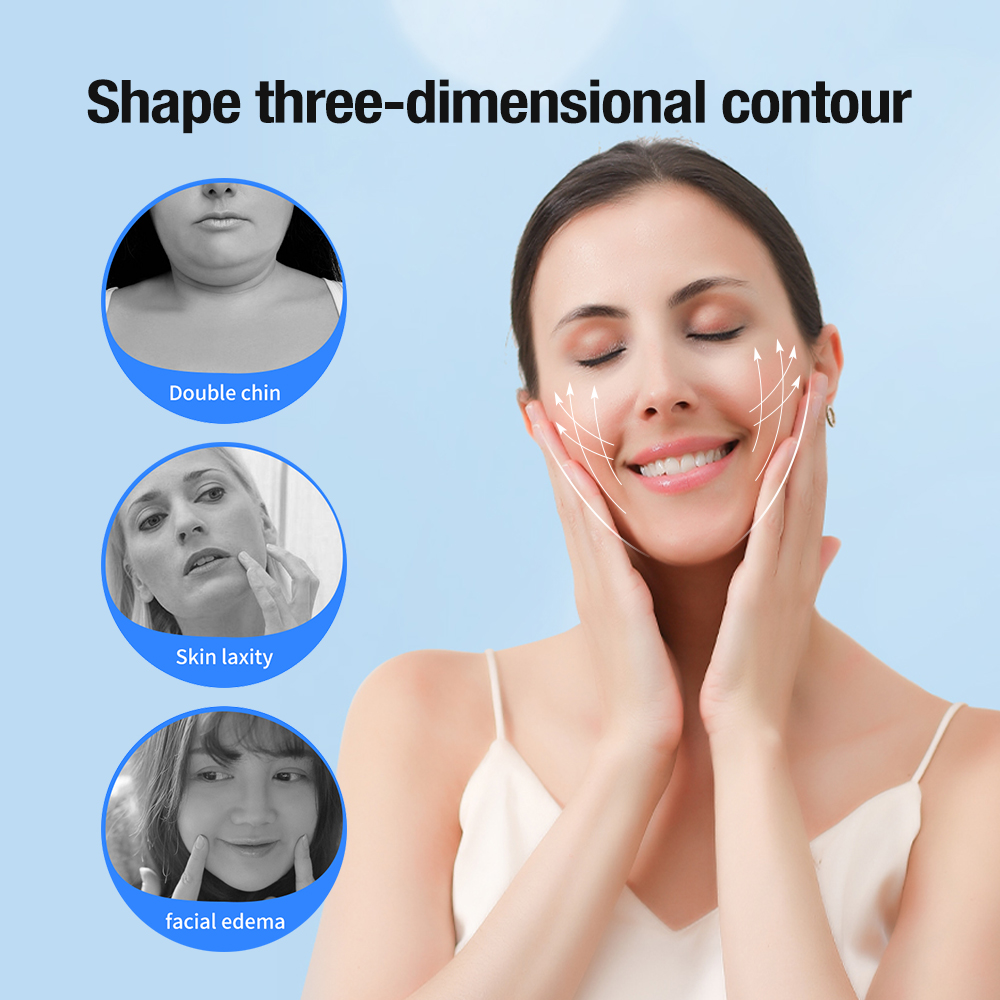 Electric Hot Compress Vibration Double Chin Remover EMS Microcurrent V Face Slimming Massager