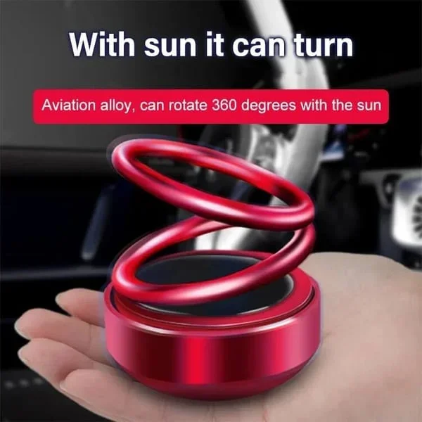 Solar Rotating Double Ring Suspension Car Aromatherapy Ornament【Buy 1 get 1 free】