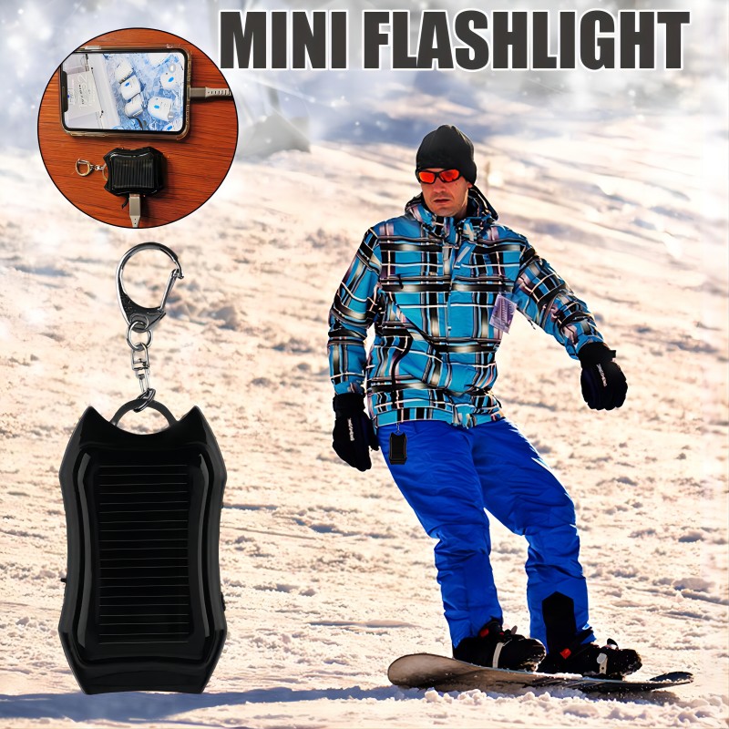 Multifunctional solar keychain can be used as a power bank flashlight Free shipping