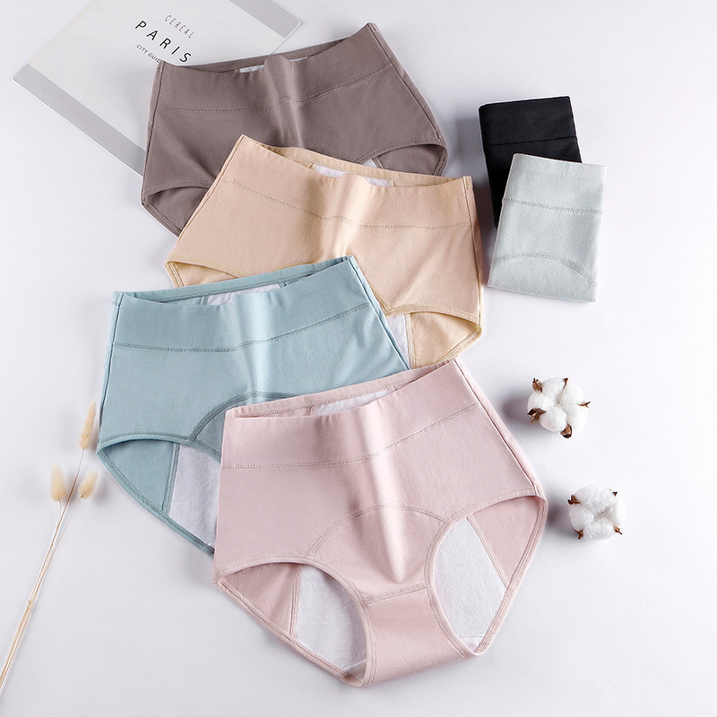 Cotton High Waist Physiological Panties Cotton Menstrual Anti-Side Leakage Physiological Panties