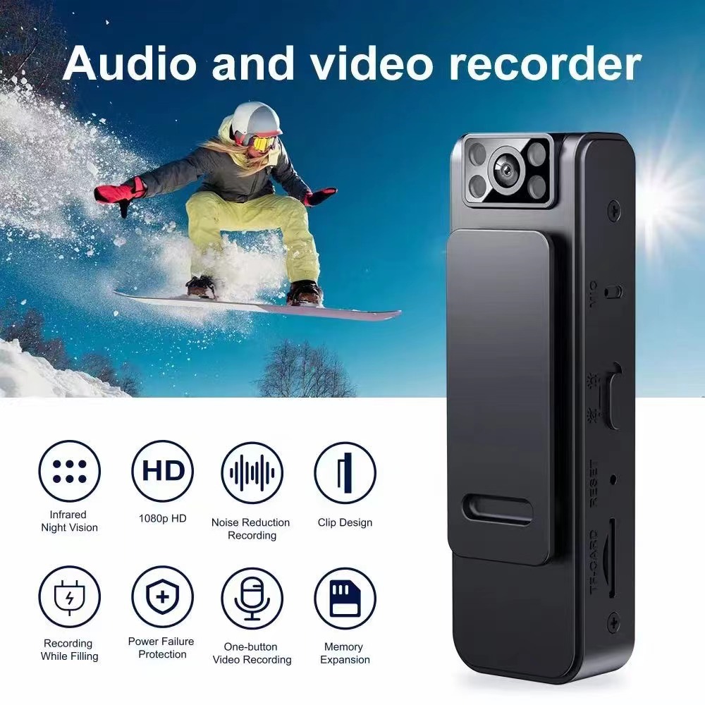 HD handheld recorder back clip conference recorder infrared night vision wifi convenient intelligent recorder