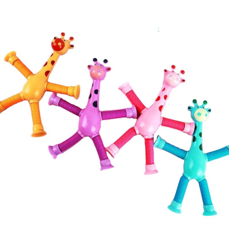 Suction Cup Toys For Baby Shape Changing Giraffe Telescopic Tube Fidget Toys Stretch Anti-stress Educational Toys for Ch