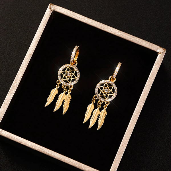 (?New arrival -- 48%OFF) Dreamcatcher Golden Earrings