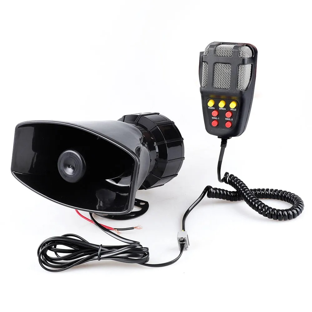 100W 12V Car Truck Alarm Police Fire Loud Speaker PA Siren Horn MIC System Kit